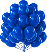 PartyWoo White Balloons 101pcs Matte White Latex Helium Balloons 12 - Blue-y59