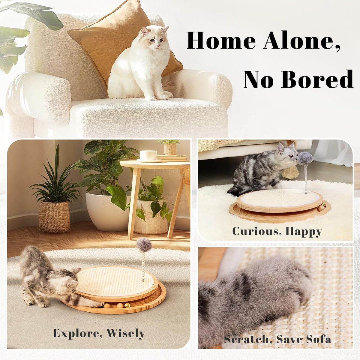 Cat Scratcher, Cat Natural Sisal Scratching Pad - Gold - image 2