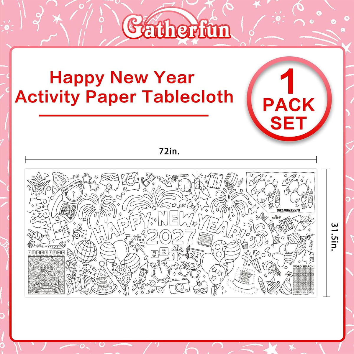 Halloween Activity Poster, Halloween Tablecloth for Kids - New Year - image 3