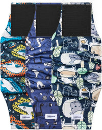 Washable Dog Diapers Male Reusable - Concert halls, oceans, farms / X-Small