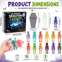 Celltestria 18PCS 3D Printed Skeleton Fidget Toys with Coffin Storage - Skeleton with Coffin - image 2