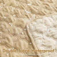 FunFurry Waterproof Dog Blanket, Couch Cover for Dogs Washable - 30 X 53 Inch - 1 Pack / Dark＆light Beige - image 2