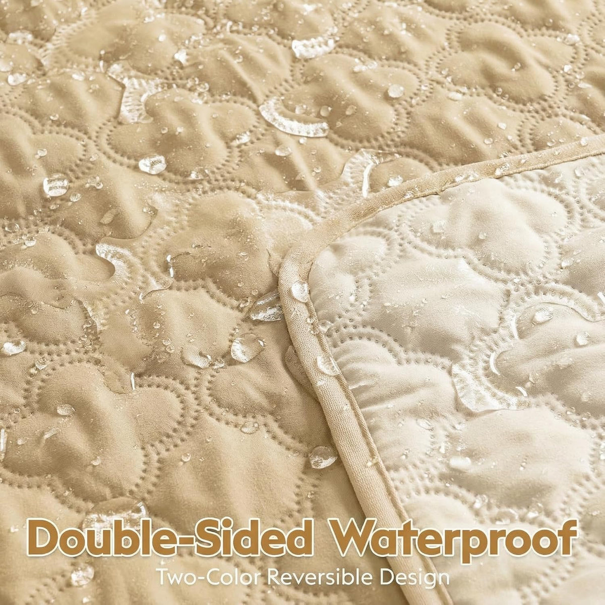 FunFurry Waterproof Dog Blanket, Couch Cover for Dogs Washable - 30 X 53 Inch - 1 Pack / Dark＆light Beige - image 2