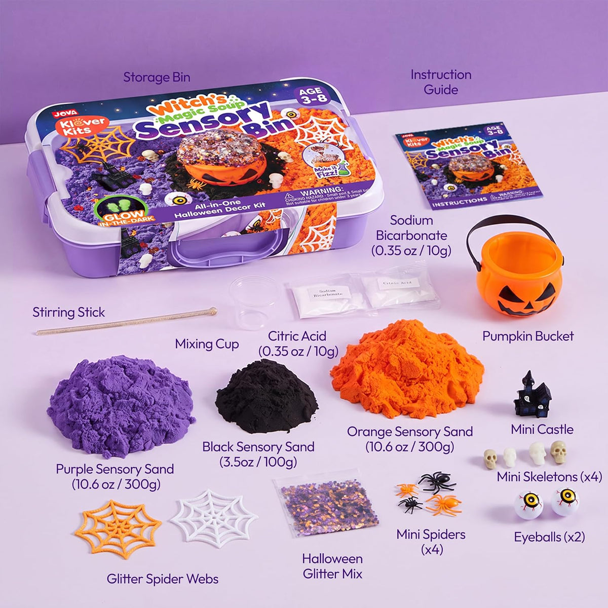 JOVA Klever Kits Construction Sensory Bin for kids Glow - Halloween - image 2