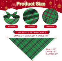 Spring Summer Dog Bandanas Large 3PCS, 6 Pattern Floral Scarf – Essentials for Dogs - 26-G R Plaid / X-Large - image 3