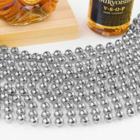 ZZYFGH 12 PCS Bead Necklace, 33'' Mardi Gras Beaded Necklaces – Fun for Kids & Family - Silver - image 4