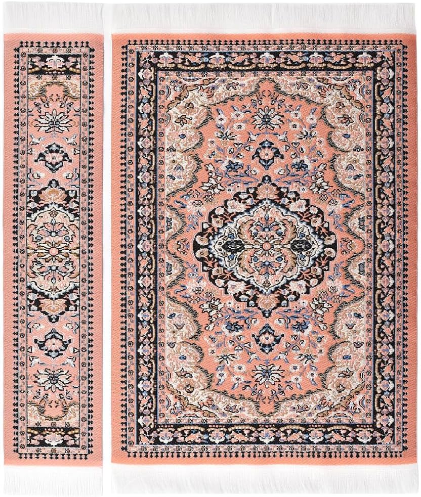 iLAND Dollhouse Rug 1/12 Scale Woven Miniature Carpet 2pcs Fragrance – Fun for Kids & Family - 2pcs Fragrance