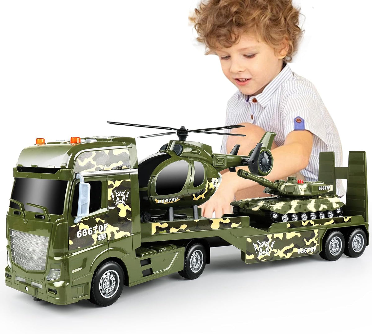 Dwi Dowellin Toddler Boy Toys for 3 4 5 6 Year Old - Army Truck