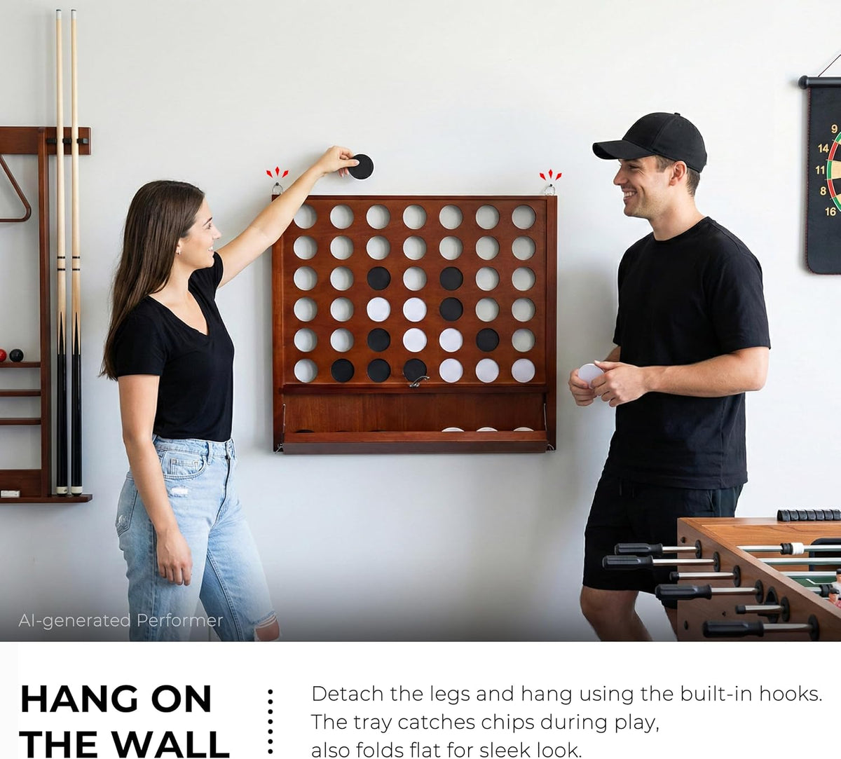 SPORT BEATS giant wooden 4 in a row connect game with catch tray and plastic coins - view 7