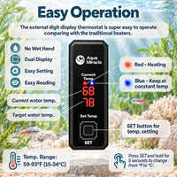 AquaMiracle 100W Small Aquarium Heater Dual LED Display for 10-20 Gal - For 3-5 Gal Aquariums - image 3