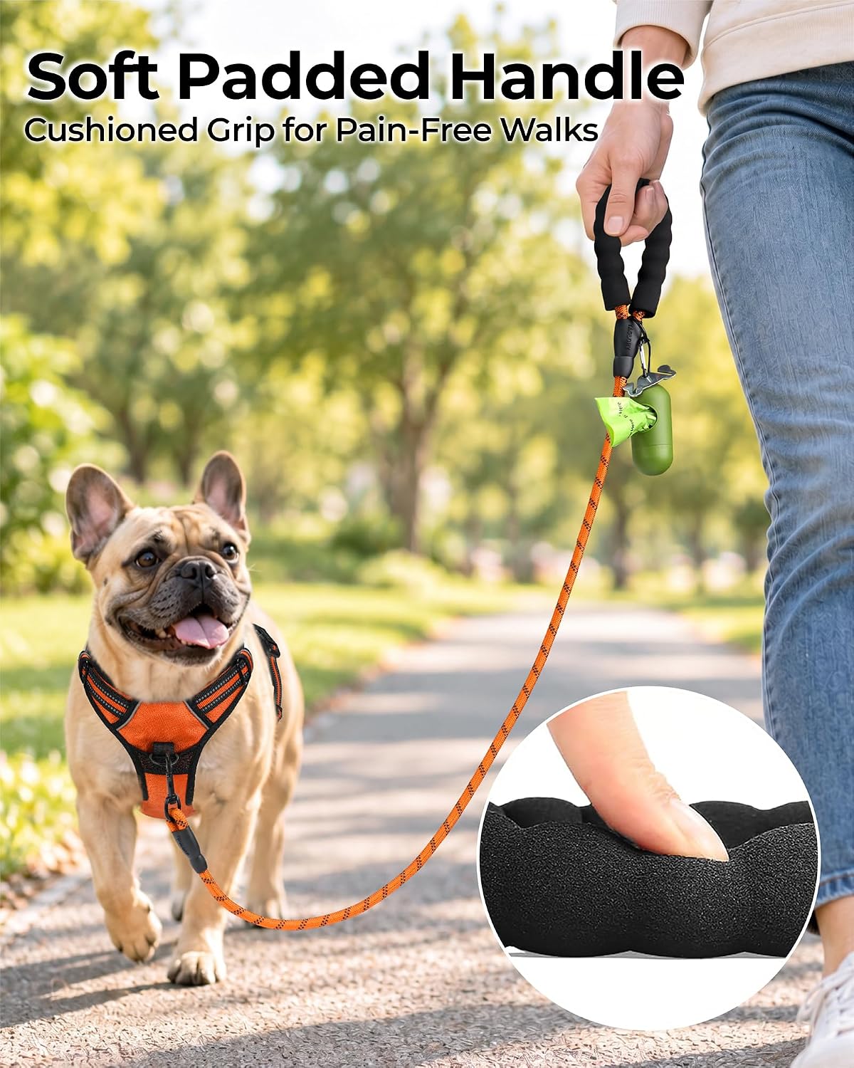 Taglory Rope Dog Leash for Medium Large Dogs - 3/8" x 6 FT (0~20 lbs.) / Orange - image 2