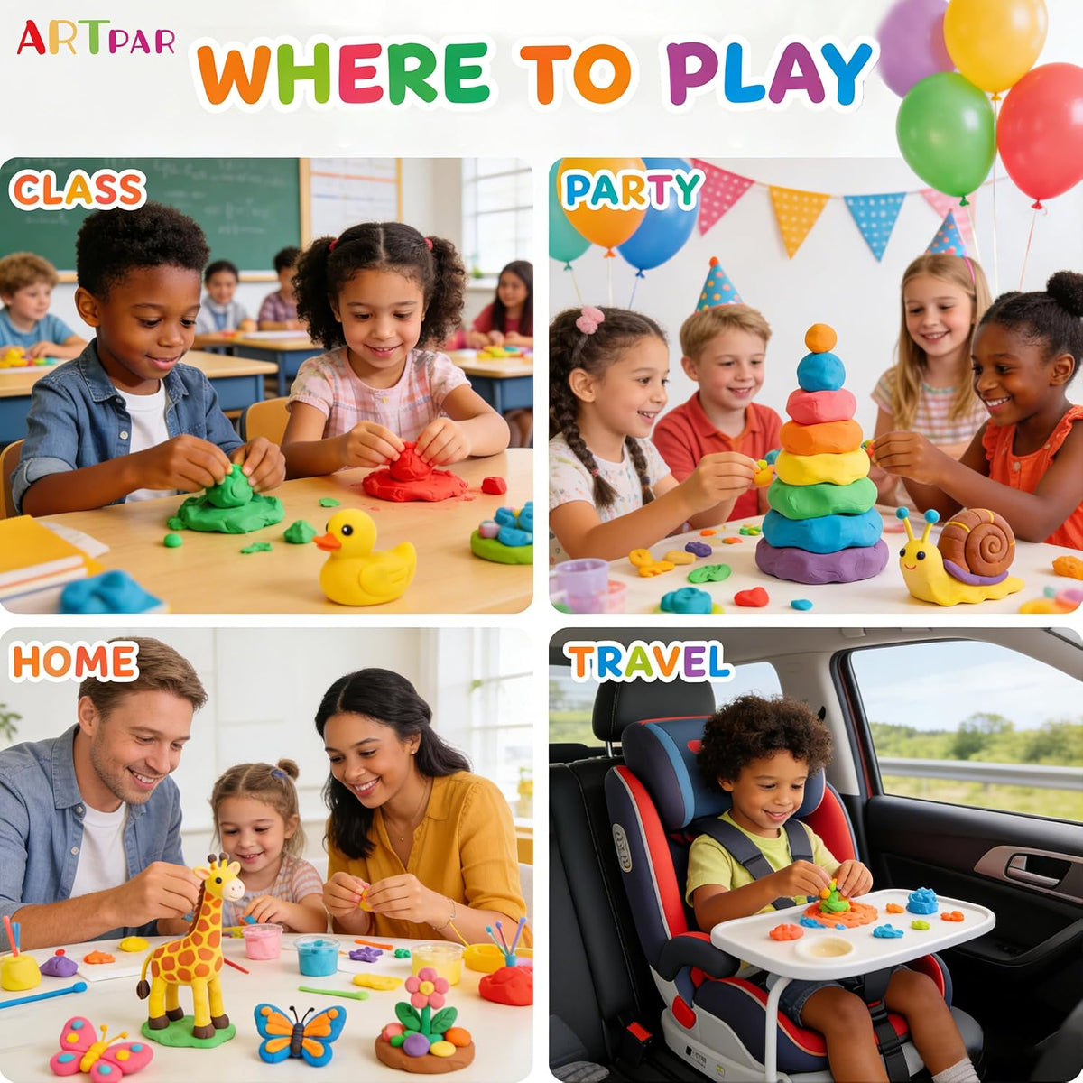 ARTPAR Air Dry Clay for Kids - 156 Colors - image 3