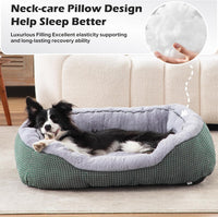 Medium Dog Beds for Medium Dogs Washable - S (20"x19"x6") / Green - image 3