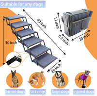 Dog Ramp for Car Truck and SUV Dog Stairs for Large Dogs Folding Pet - Wide 6 Steps - image 2