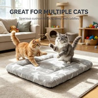 Dog Bed Crate Mat, Soft Durable Washable Anti-Slip Kennel Pad for Dogs & Cats, Reversible) - XS(18"*14"*1.5") / Big&Little Stars Grey-1pc - image 3