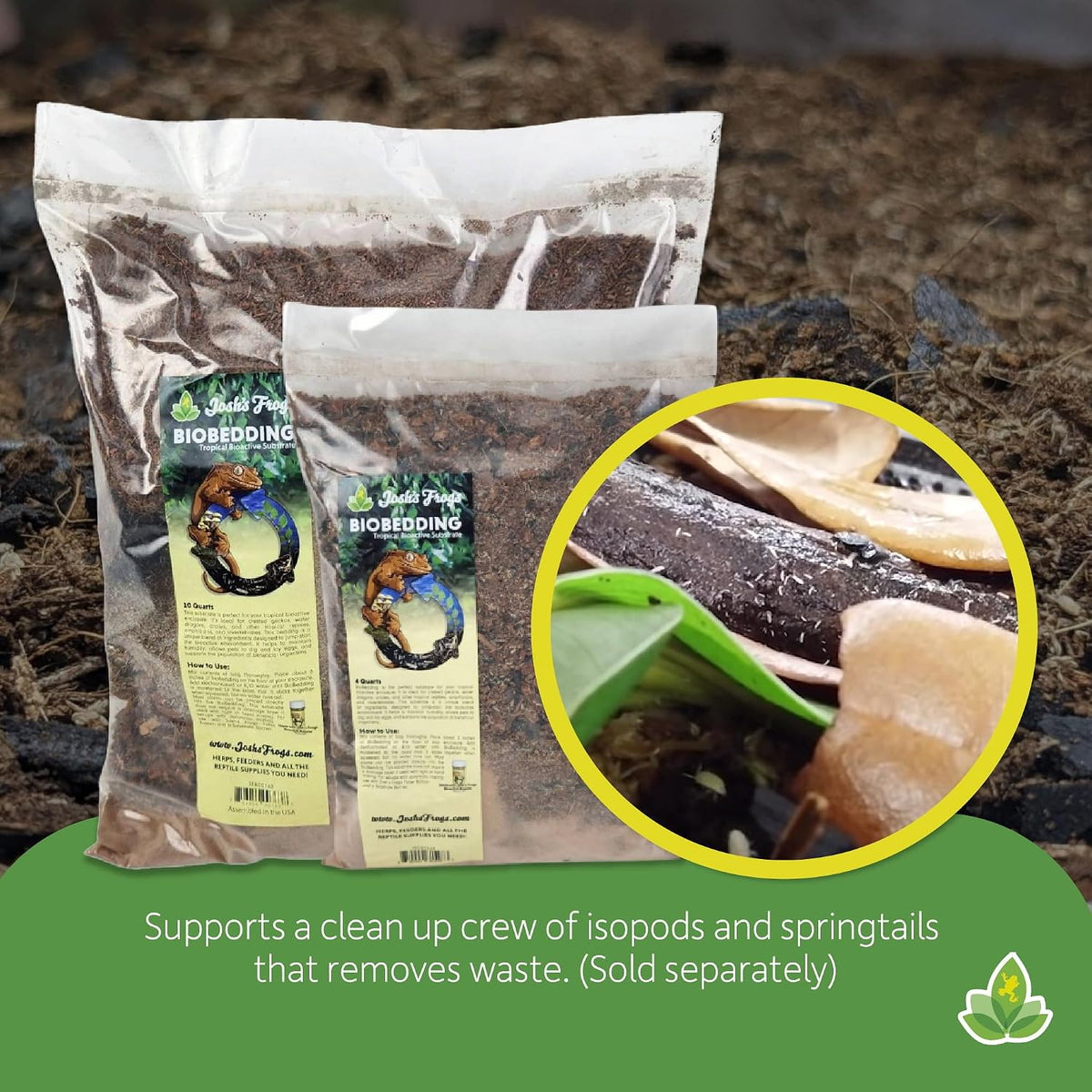 Josh's Frogs BioBedding Tropical Bioactive Substrate – Daily Care for Reptiles And Amphibians - 10 Quart (Pack of 2) - image 2