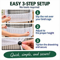 Bird Cage Net Cover Seed Catcher - White / 118 x 15 Inch/ 300 x 37 cm - image 4