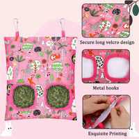 UPINS 3Pack Guinea Pig Hay Feeder Bag - Orange Green Pink - image 3