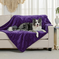 Soft Waterproof Blanket for Bed Couch Sofa - 60x80 inches / Dark Purple - image 2