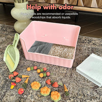 Large Rabbit Litter Box Bunny Potty Training Corner Litter Pan Comes - Pink - image 4