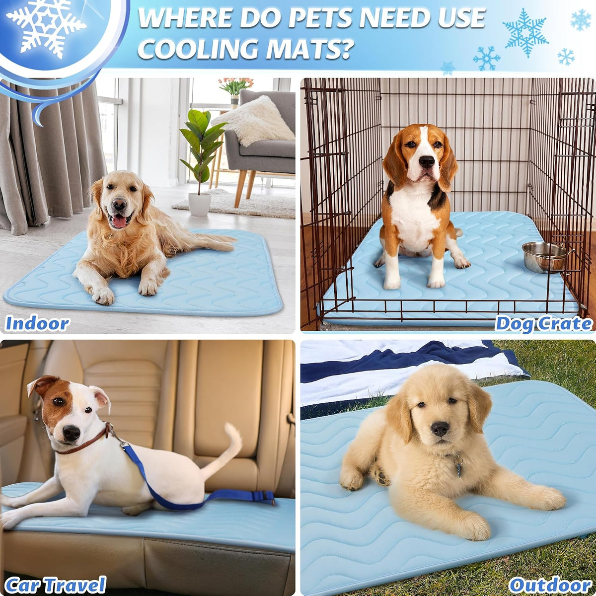 Dog Crate Pad, Washable Cozy Dog Bed Mat for Medium Dogs 36"x23" - 36.0"L x 22.0"W x 1.0"Th / Light blue - image 4