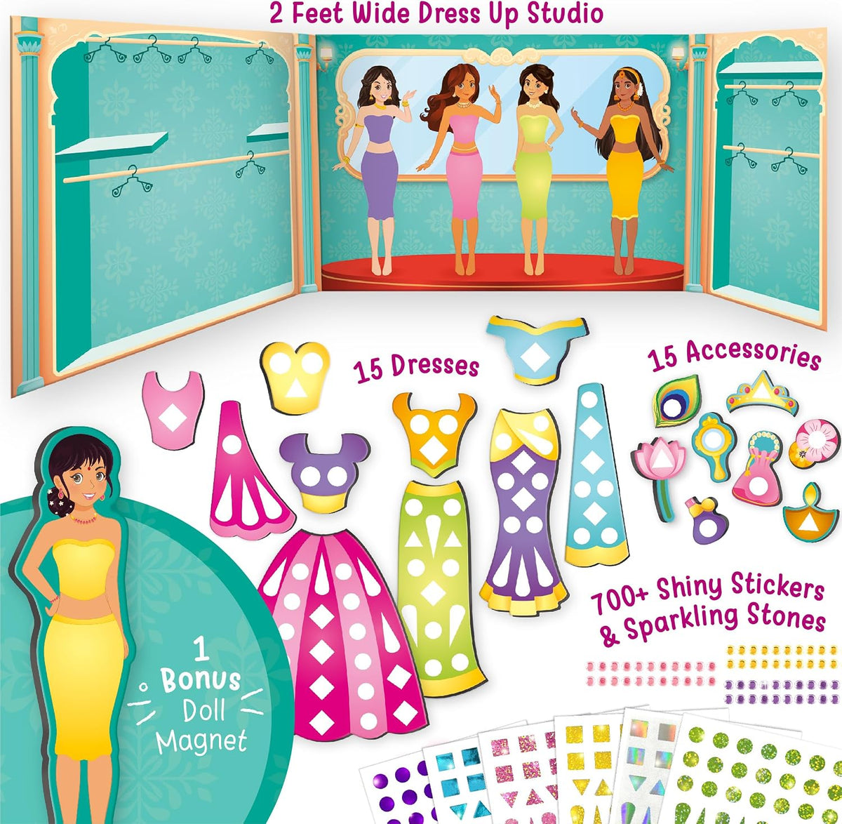 Imagimake DIY Magnetic Dress-Up Princess - Indian Princess - image 2