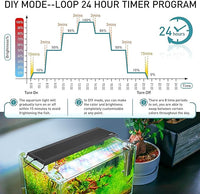 hygger Auto On Off LED Aquarium Light, Full Spectrum Fish Tank Light with LCD Monitor, 24/7 Lighting Cycle, 7 Colors, Adjustable Timer, IP68 Waterproof, 3 Modes for 18"-24" Freshwater Planted Tank