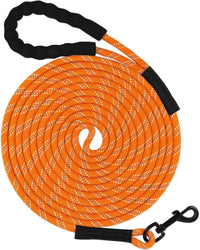 Taglory Long Dog Leash, 15FT 30FT 50FT 66FT, Training and Recall Leash with Comfortable Padded - 66 Foot - with handle / Orange