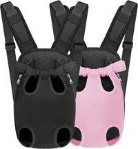 Pet Dog Carrier Backpack Adjustable Front Carrier for Small Dog Cat – Essentials for Dogs - 2 Pack(Black*1+Pink*1) / Small (2-4lbs)