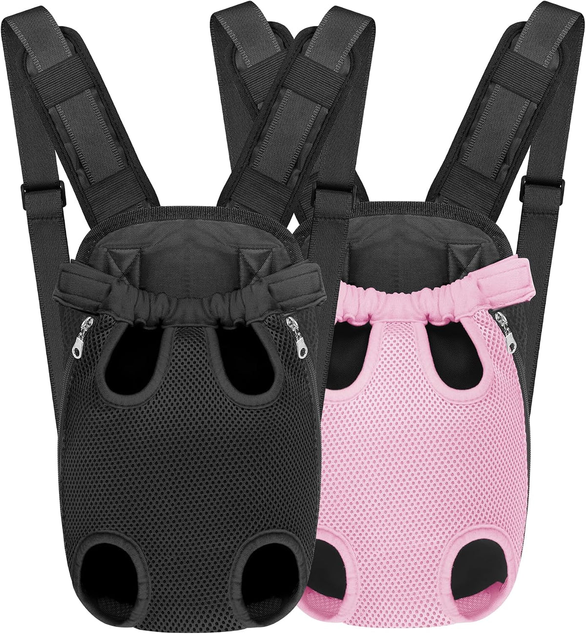 Pet Dog Carrier Backpack Adjustable Front Carrier for Small Dog Cat – Essentials for Dogs - 2 Pack(Black*1+Pink*1) / Small (2-4lbs)