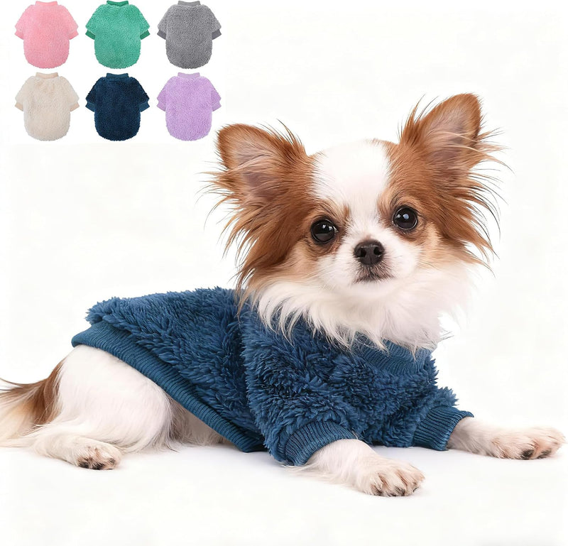 Puppy Sweater for Small Dogs Girl, Winter Chihuahua Clothes – Essentials for Dogs - Nave Blue / X-Small