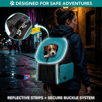 PetAmi Dog Carrier Backpack, Hands Free Front Pet Carrier - Teal Blue / 16.5"L x 10.0"W x 17.0"H - image 3