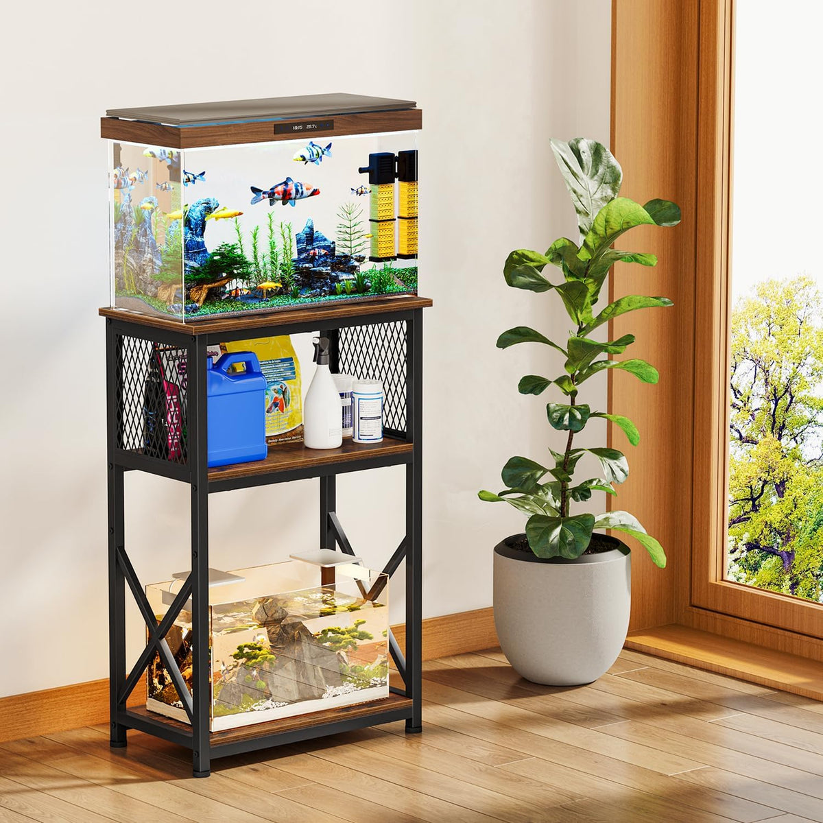 Snughome 10 Gallon Aquarium Stand - Rustic Brown - image 4