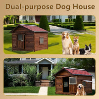 Waterproof Dog Houses for Large Dogs Outside with Door and Window, Luxury Dog House Outdoor, Sturdy Pet House for All Seasons and All Weather, 5XL