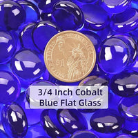 1LB Cobalt Blue Flat Glass Marbles for Vases, Gemstone Beads Vase Filler Decorative Glass Pebbles for Fish Tank, DIY Crafts, Aquarium Decor Rocks