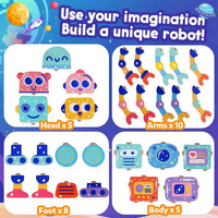 FQKIOMY magnetic wooden dinosaur building blocks in bright colors for kids 3-5 - view 3