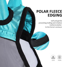 Harrison Howard Pro Luminous Horse Half Face Fly Mask Large Eye Space with Ears UV Protection for Horse Teal M