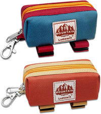 Dog Poop Bag Holder for Leash, Large-Capacity Canvas Pouch - 2 Pack-Blue & Brown