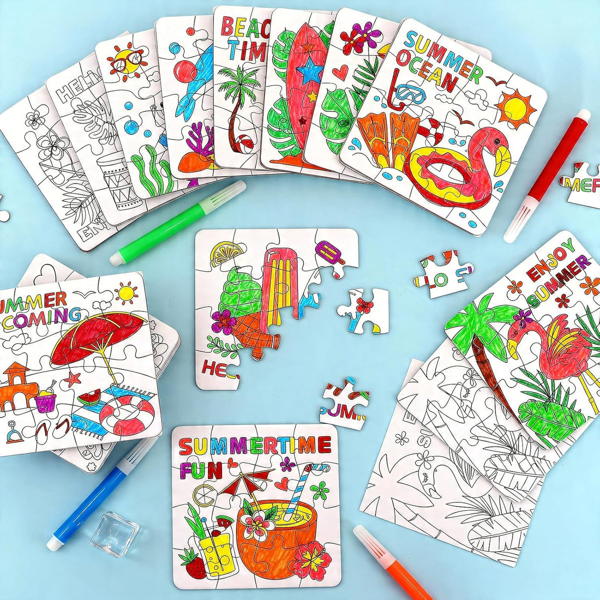 MUOUAKATE Christian Halloween crafts for kids, 24 blank coloring puzzle sets - view 36