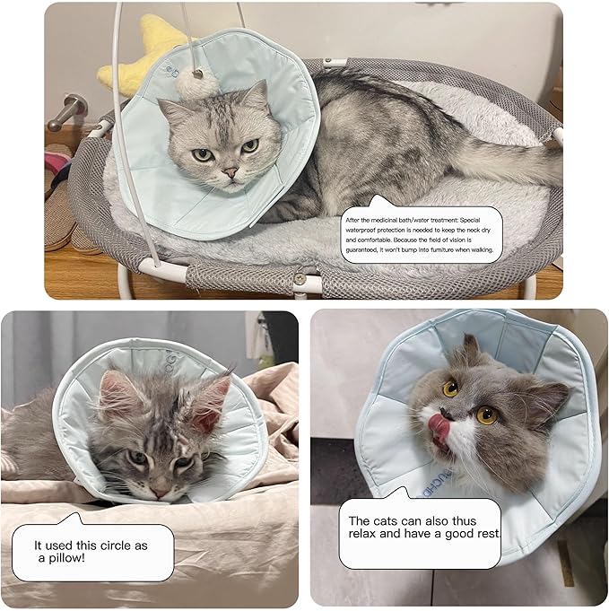 Touchdog Foldable Dog Cone Collar for Cats & Dogs - Adjustable Soft Recovery Collar with Waterproof PU Coating, Lightweight Design, 24.5cm/9.6in Wide Barrier (Pink, M)