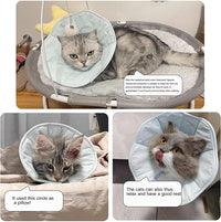 Touchdog Foldable Dog Cone Collar for Cats & Dogs - Adjustable Soft Recovery Collar with Waterproof PU Coating, Lightweight Design, 24.5cm/9.6in Wide Barrier (Green, S)
