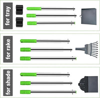 Niubya Pooper Scooper for Dogs, Metal Poop Scooper Tray Spade and Rake Set, Poop Scoop with Adjustable Long Handle, Dog Pooper Scooper for Pet Waste Removal