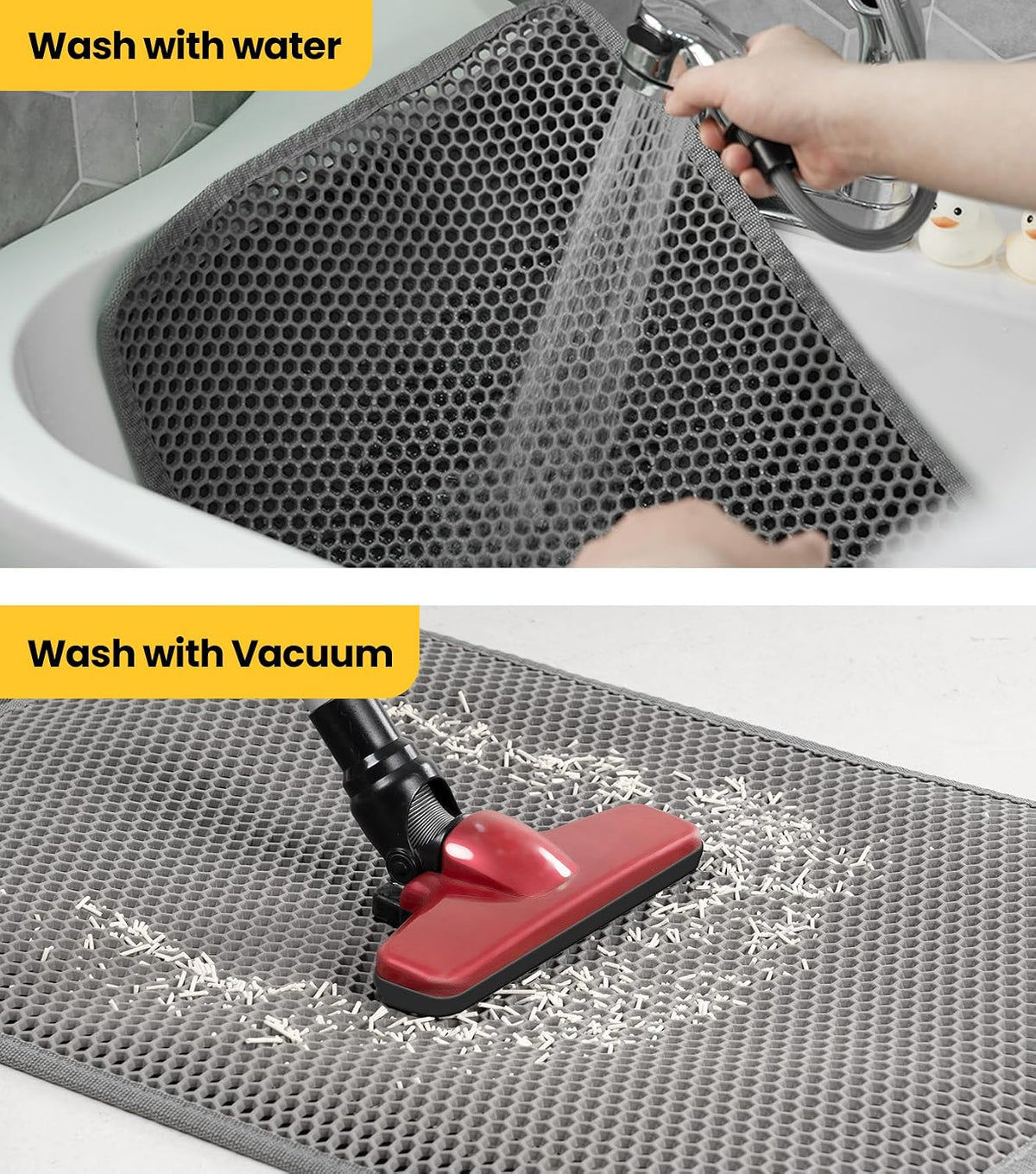 Conlun Cat Litter Trapping Mat for Small Spaces - Gray / Large (27" x 19") - image 3
