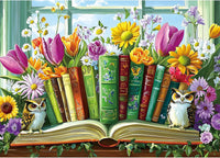 1000 Piece Jigsaw Puzzles for Adults, Lakeside Cabin with Letter – Fun for Kids & Family - Green - Wildflower Book / 27.5" X 19.7"
