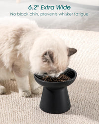 vancasso 2-Pack 6.2" Wide Elevated Cat Bowls - Black / Food & Water Bowl Set - image 4