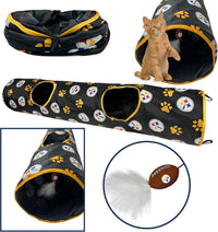 NFL Philadelphia Eagles Cat Tunnel Tube Toy with Plush Football - Pittsburgh Steelers - image 4