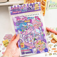 Xuoent 3D scene sticker book with mini kawaii scenes and tweezers - view 3