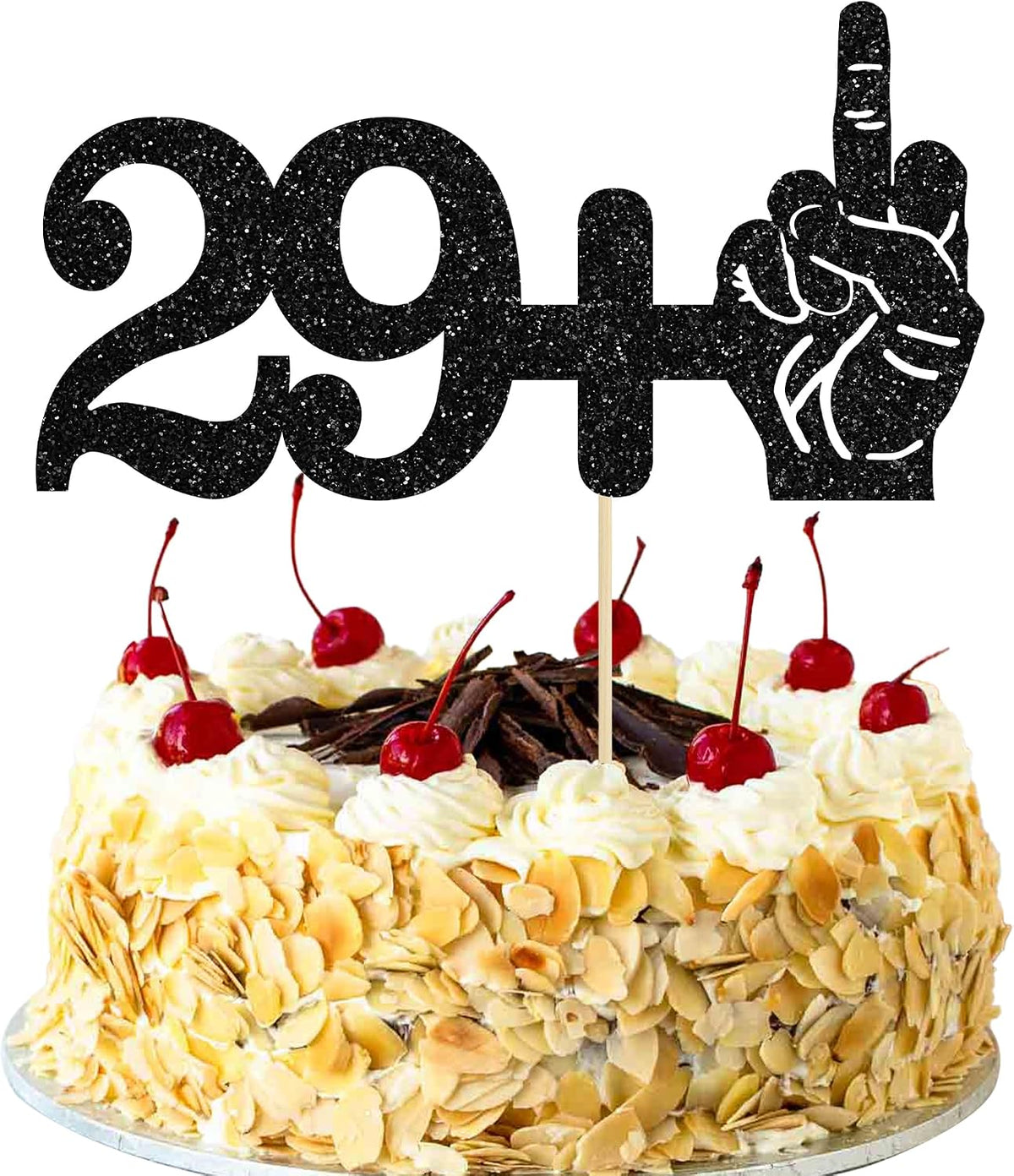 Ephlyn 1Pc 49+1 Black Glitter Cake Topper 50th Birthday Party Cake - 30th-1Pcs / Black