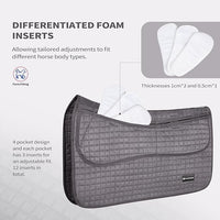 Tackmore Western Saddle Pad Adjustable with Side Pockets and Foam Inserts Shock-Absorbing Riding Pad