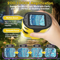 Kids Digital Microscope Science Gift: Complete STEM Toy Kit for Ages - Yellow - image 2